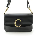 クロエ Chloe レザー Cロゴ スモール ダブルキャリー 2way ゴールド金具 ショルダーバッグ ブラック【中古】【正規品保証】