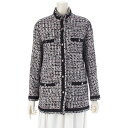 シャネル CHANEL コットン ツイード ココマークボタン 4ポケット ハイネック ジャケット P74402 ブラック 36【中古】【正規品保証】