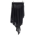 ジバンシー Givenchy リブロゴ アシンメトリー レース シースルー スカート BW40J5132D ブラック 36【中古】【正規品保証】