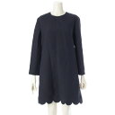 ヴァレンティノ VALENTINO 24-25AW ヴァージンウール シルク ラッフルトリムカット ロングスリーブ ミニ ドレス ワンピース 5B3VA9J51...