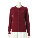 ミュウミュウ MIUMIU 24AW カシミヤ ロゴ クルーネック ニット カーディガン トップス MMF787 ボルドー 40【中古】【正規品保証】