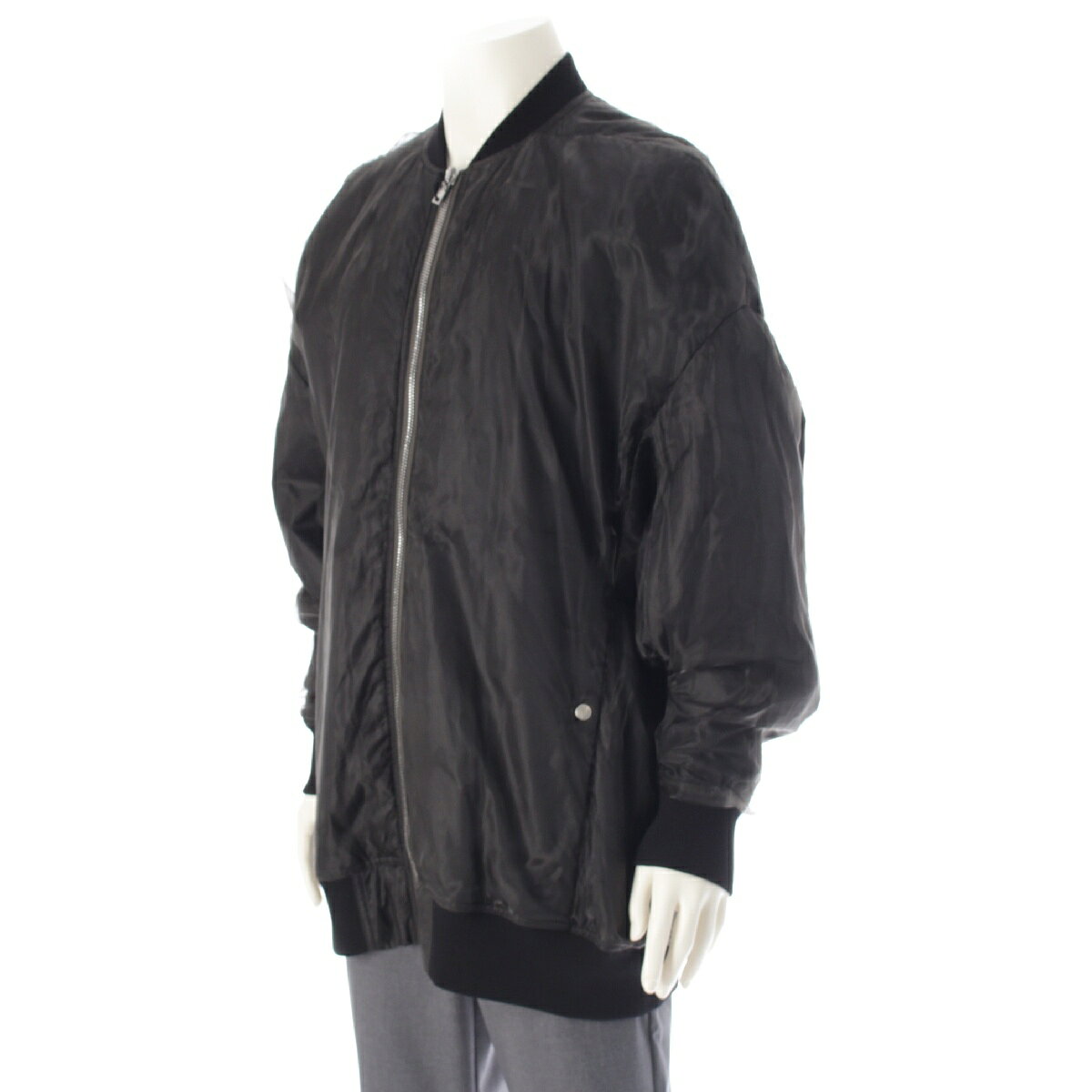 retroのリックオウエンス Rick Owens 22SS レイヤード ピーターフライト ブルゾン ボンバージャケット アウター RR01B1717 ブラック 50【中古】【正規品保証】｜アングル2