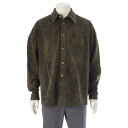 マルニ MARNI 24SS 牛革 スウェードレザー カウハイド オーバーサイズ 長袖シャツ トップス ジャケット CUMY0011U0 モスグリーン 48【中...