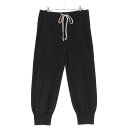 リックオウエンス Rick Owens 21AW BELA ASTAIRES CROPPED PANTS カシミヤ ドローストリング クロップド パンツ ボトムス RU02A5654 ブラック M【中古】【正規品保証】(4)