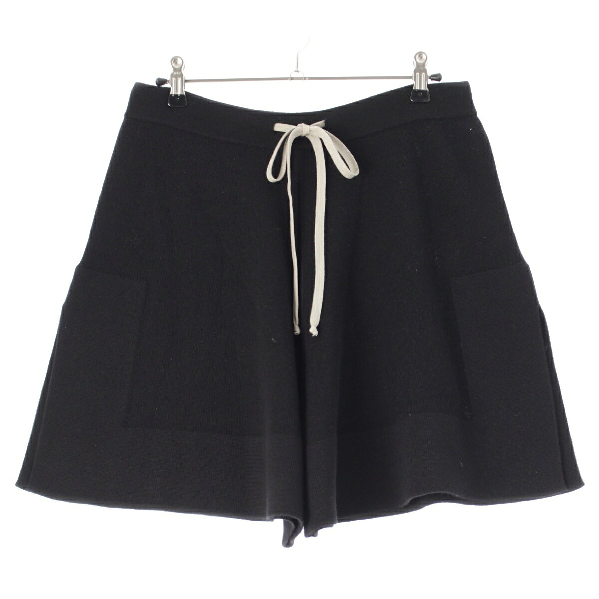 乐天商城 - リックオウエンス Rick Owens 22SS SOFT SHORTS カシミヤ ドローストリング オーバーサイズ ショートパンツ ボトムス RU01B1652 ブラック S【中古】【正規品保証】