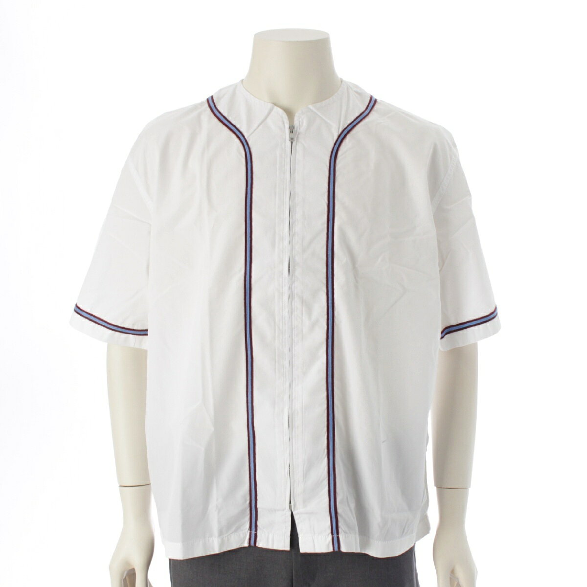 乐天商城 - マルニ MARNI 19SS コットン ジップアップ ベースボール 半袖シャツ トップス CUMU0045X0 ホワイト 48【中古】【正規品保証】