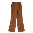 マルニ MARNI 22SS ナイロン ドローストリング セミフレアシルエット チェック ボトムス ジャージ ボトムス オレンジ ブラック 46【中古】【正規品...