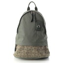 ロエベ LOEWE ジャガード アナグラム エンボスロゴ ラウンド リュック デイパック バックパック B664R17X01 カーキ 4610【中古】【正規品保...