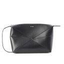 ロエベ LOEWE 24SS パズルフォルド ウォッシュバッグ レザー クラッチバッグ ラージポーチ C510WBPX01 ブラック【中古】【正規品保証】