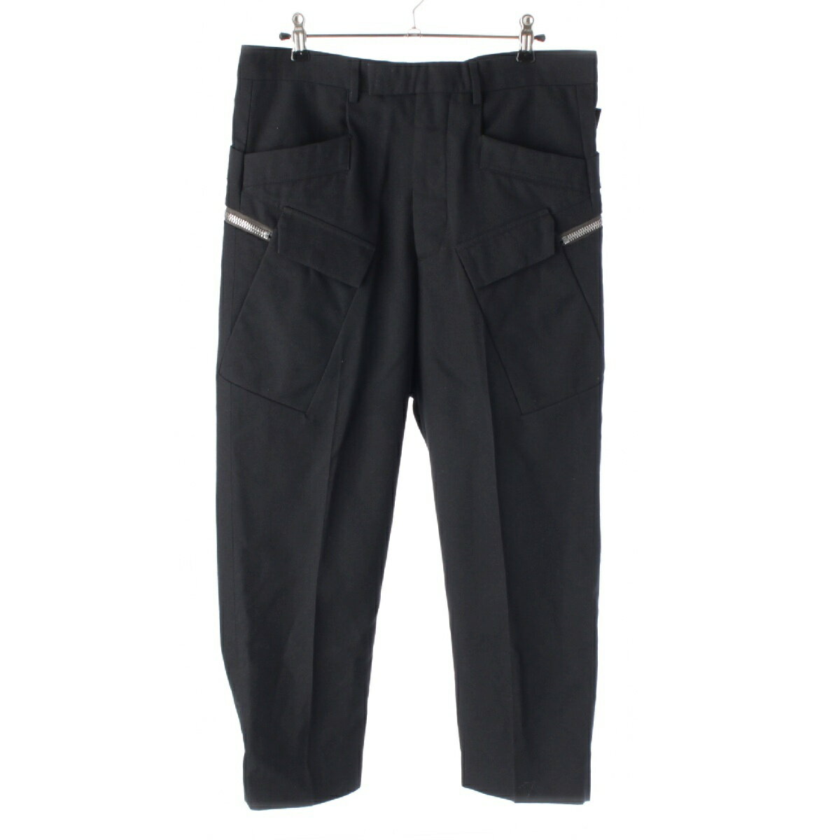 リックオウエンス Rick Owens 21AW ASTAIRES CROPPED PANTS クロップドアステア サイドポケット カーゴ パンツ ボトムス RR02A5362 ブラック 46【中古】【正規品保証】