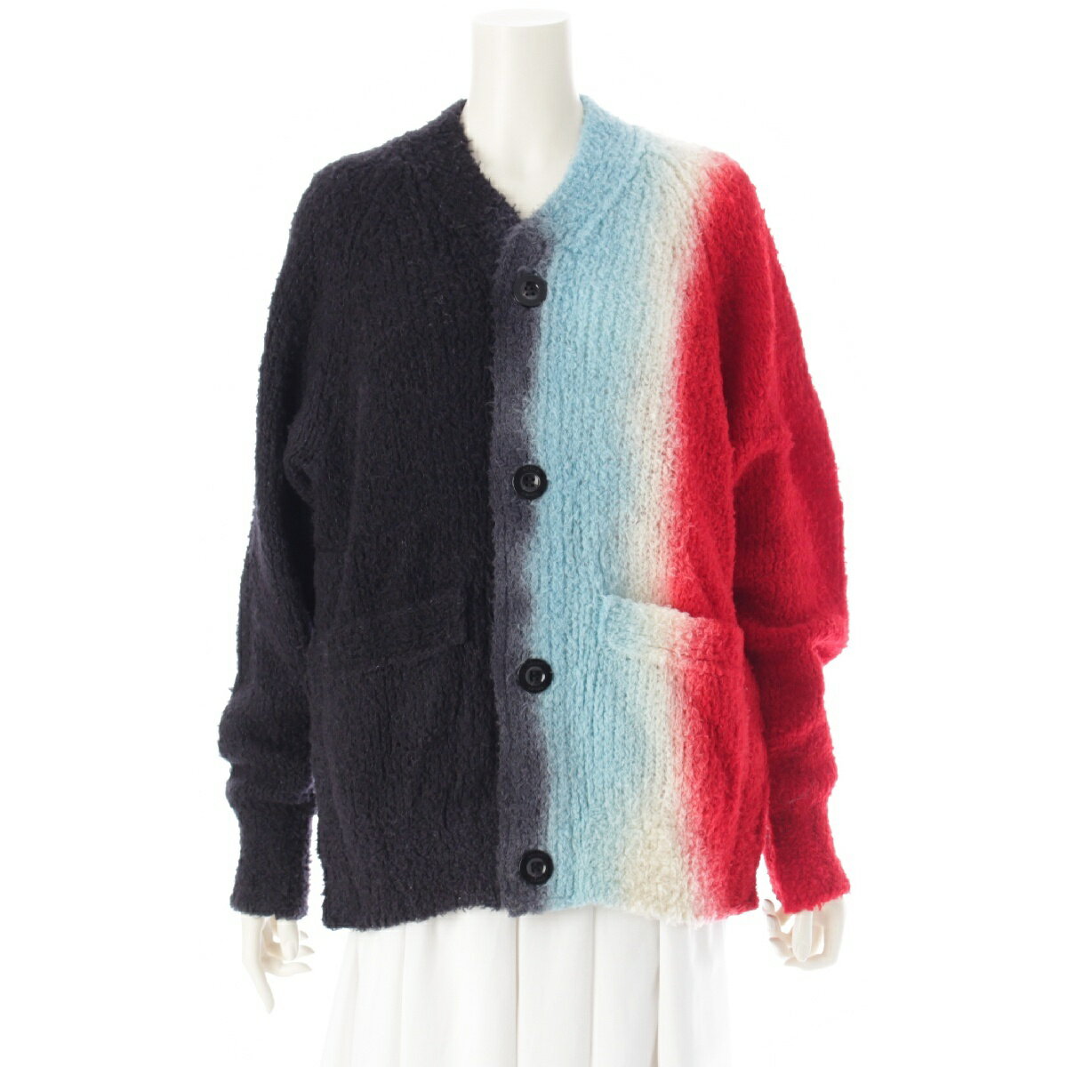 サカイ Sacai 23AW ウール タイダイ グラデーション ニット カーディガン トップス 23-03167M マルチカラー 1【中古】【正規品保証】