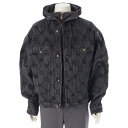 ルイヴィトン LOUIS VUITTON 24年 コットン モノグラム デニム フード ブルゾン アウター 1AFQBM ブラック 50【中古】【正規品保証】