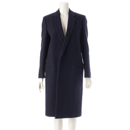 セリーヌ CELINE フィービー期 ウール エッグクロンビーコート アウター ネイビー 38【中古】【正規品保証】 セリーヌ CELINE フィービー期 ウール エッグクロンビーコート アウター ネイビー 38【中古】【正規品保証】