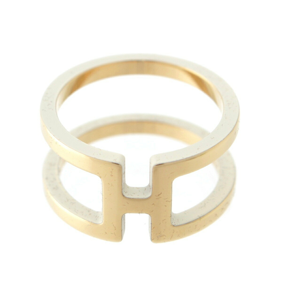 エルメス HERMES 23SS アン ロン 90 スカーフリング Hモチーフ アクセサリー 小物 ゴールド ホワイト【中古】【正規品保証】