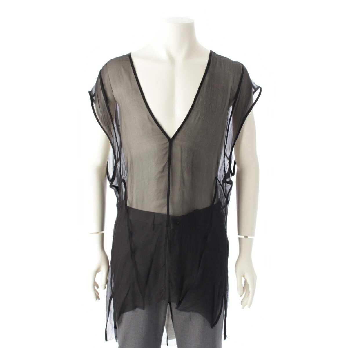 リックオウエンス Rick Owens 22SS KUNTROL TOP V NECK シルク Vネック シースルー タンクトップ トップス カットソー RR0...