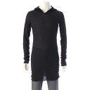 リックオウエンス Rick Owens 22SS コットン HOODED RIB フーディー シアーカットソー 長袖 ジャージ Tシャツ RU01B1253 ブ...