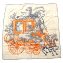 エルメス HERMES 22SS カレ100 Grand Carrosse Royal グラン ギャロス ロワイヤル 馬 馬車 カシシル スカーフ ベージュ【中...