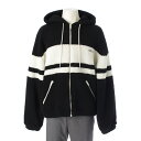 セリーヌ CELINE ロゴ トリオンフ フード フリース ジャケット ブルゾン パーカー アウター RV0J699M ブラック×ホワイト L【中古】【正規品保証】(4)