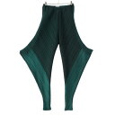 イッセイミヤケ ISSEY MIYAKE 19年 3Dスチーム ストレッチ 変形 立体 パンツ ボトムス IM93FF711 グリーン グラデーションカラー 2...
