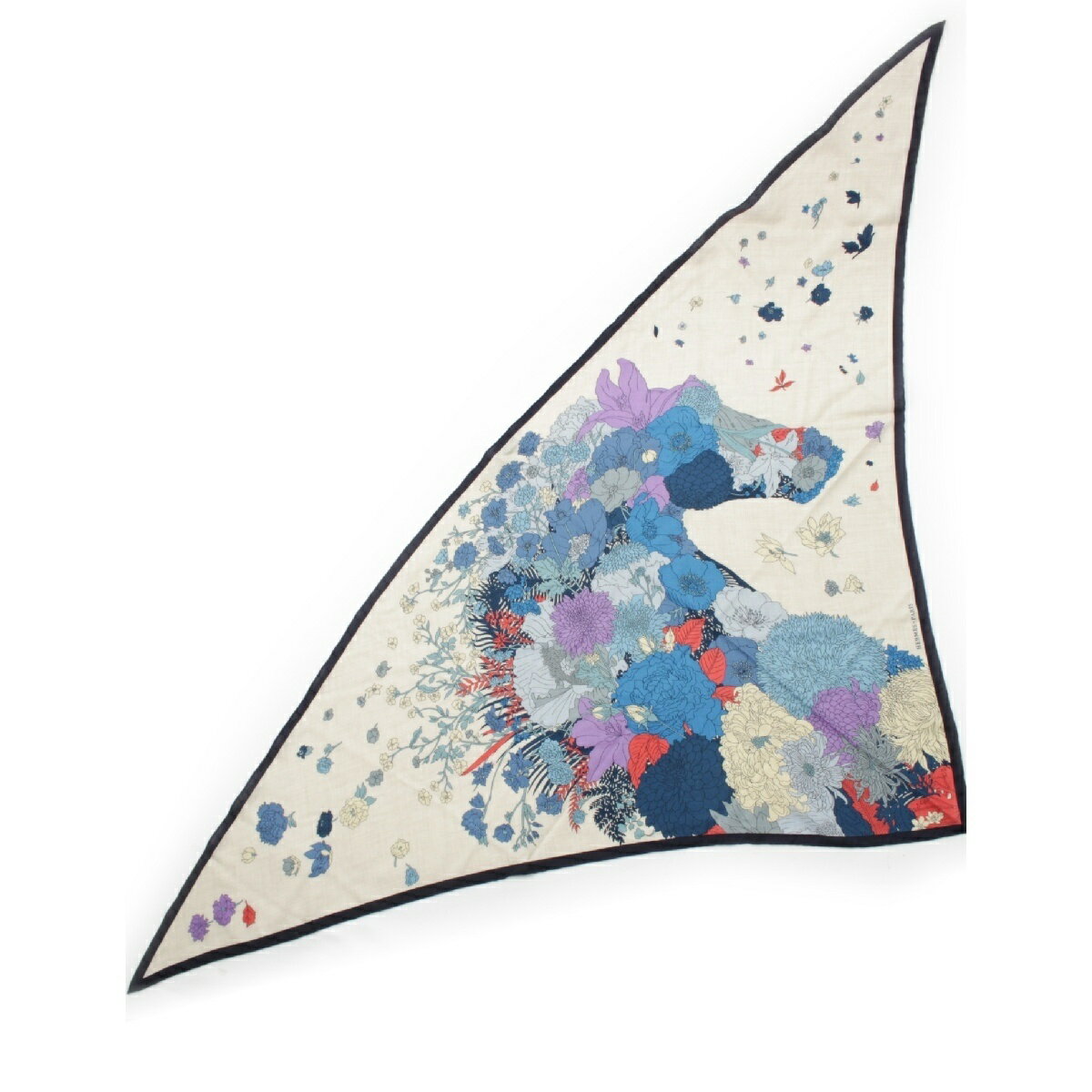 エルメス HERMES トライアングルジェアン カシミヤ×シルク Robe Legere ローブ レジェール ストール ショール カーディガン ベージュ×ネイビー【中古】【正規品保証】のサムネイル