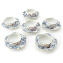 マイセン Meissen ミッドサマーナイトドリーム 真夏の夜の夢 ティーカップ&ソーサ― 6客セット 食器 ホワイト【中古】【正規品保証】