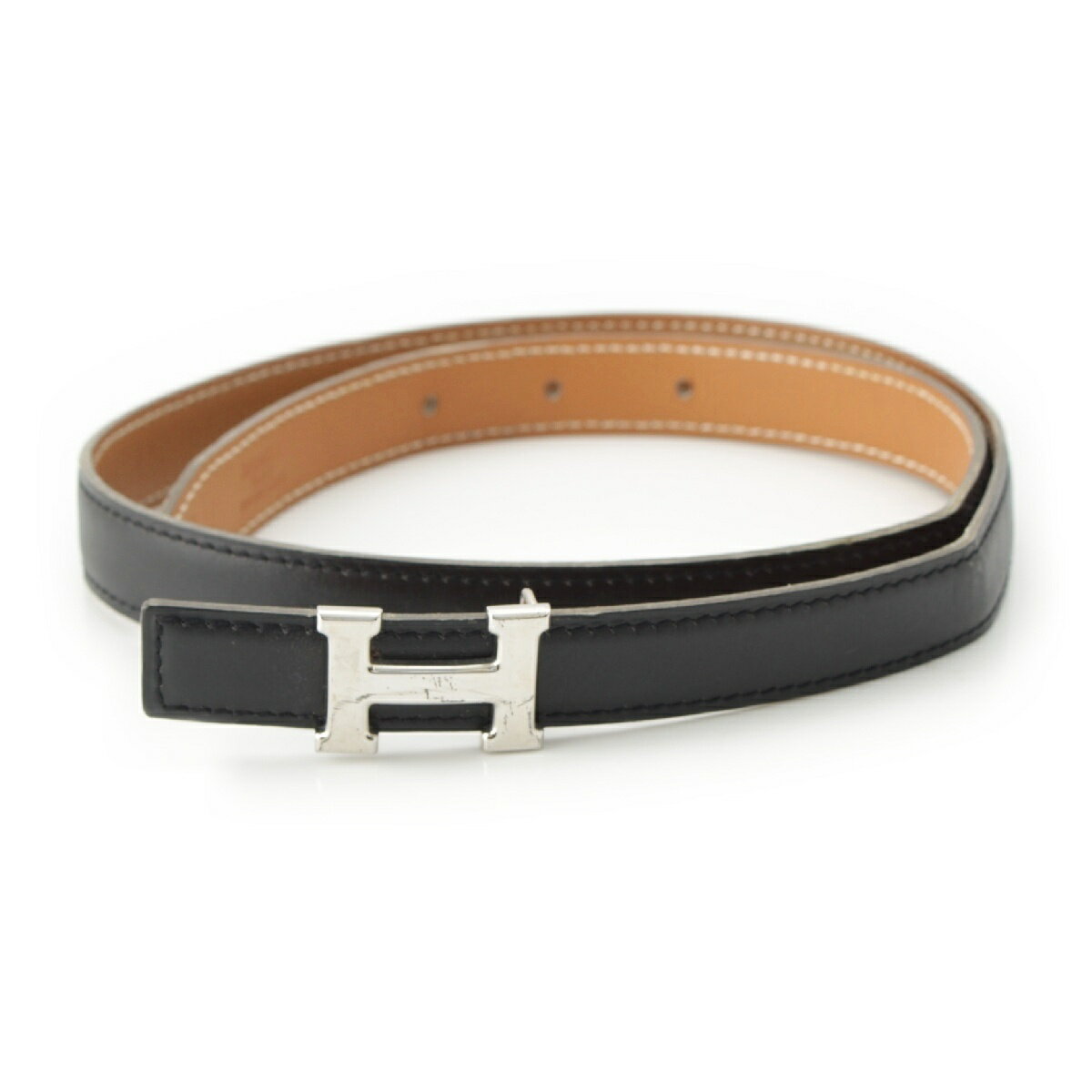 エルメス HERMES レザー コンスタンス H金具 ベルト ブラック 70【中古】【正規品保証】