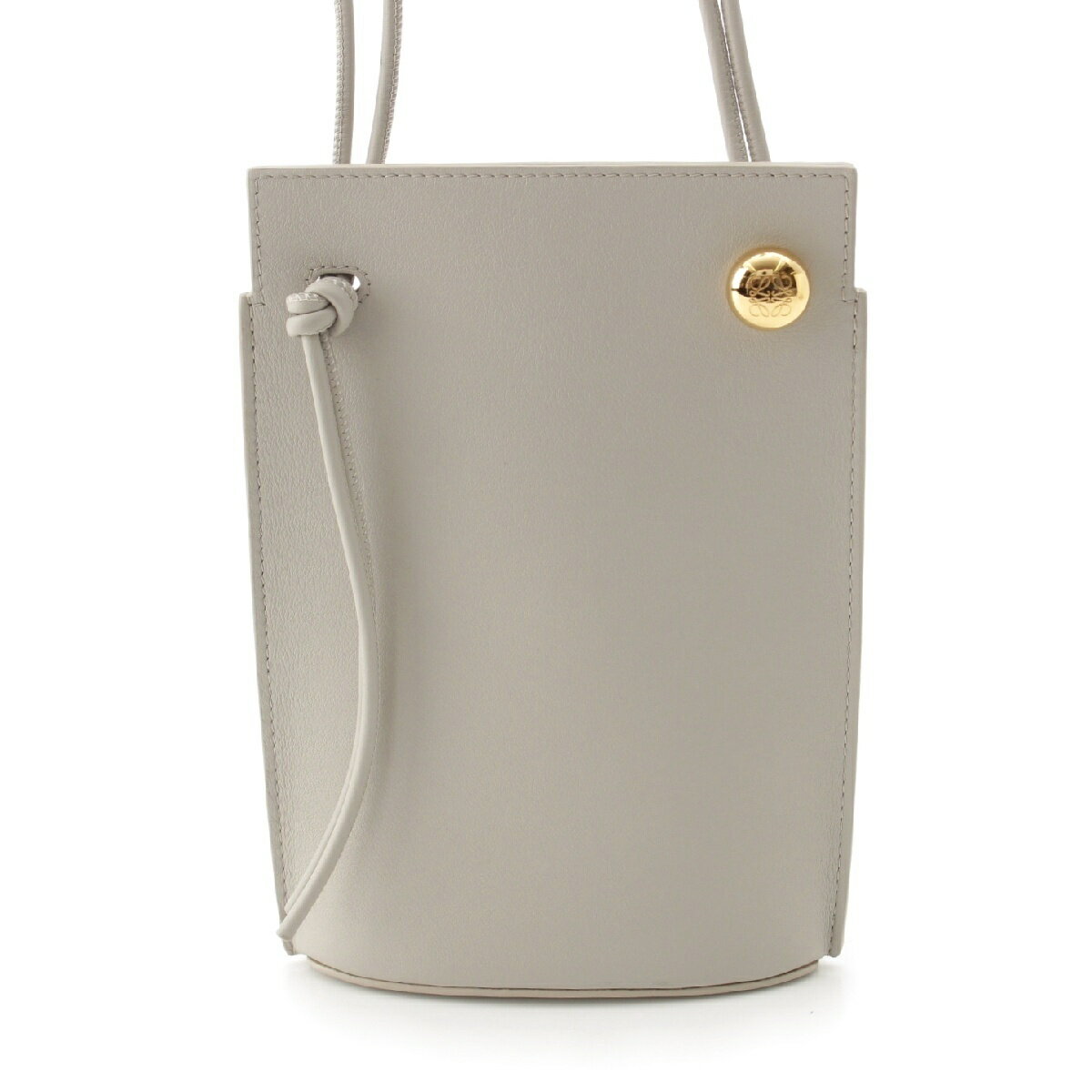 ロエベ LOEWE レザー ぺブル ダイスポケット ショルダーバッグ グレー【中古】【正規品保証】