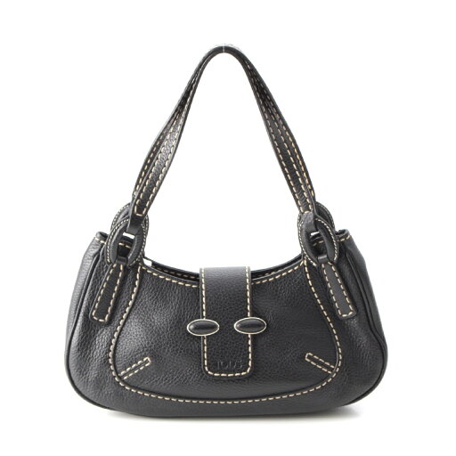 トッズ TOD’S レザー 本革 ステッチ ミニ ワンショルダー型 ハンドバッグ ロゴ型押し 鞄 ブラック【中古】【正規品保証】 トッズ TOD’S レザー 本革 ステッチ ミニ ワンショルダー型 ハンドバッグ ロゴ型押し 鞄 ブラック【中古】【正規品保証】
