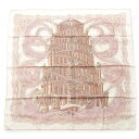 エルメス HERMES シルク カレ90 LES RIVIERES DE BABEL バベルの川 スカーフ ピンク【中古】【正規品保証】