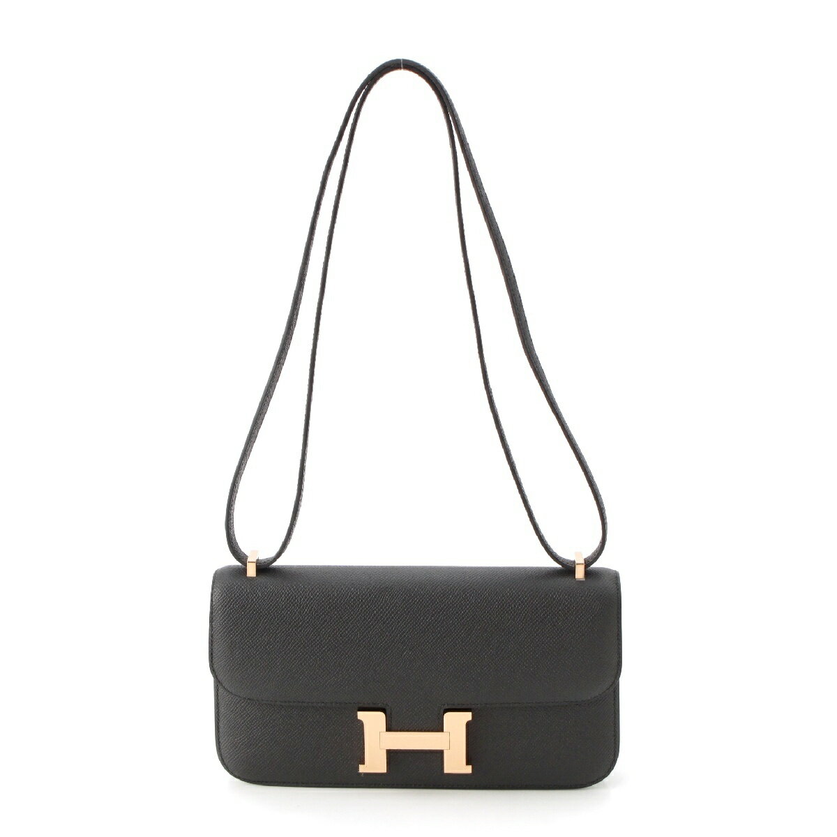 エルメス HERMES W刻 コンスタンス エラン ミロワール エプソン ローズゴールド金具 ショルダーバッグ ブラック【中古】【正規品保証】