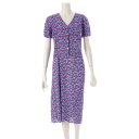 プリーツプリーズ イッセイミヤケ PLEATS PLEASE ISSEY 2002年 花柄 ノースリーブ ロング ワンピースセットアップ PP22-JH875 ブルー 4【中古】【正規品保証】