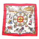 エルメス HERMES シルク カレ90 Joies d’Hiver 冬の愉しみ スカーフ レッド【中古】【正規品保証】