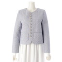 セリーヌ CELINE コットン トリオンフ チェルシー ノーカラージャケット 2V65S128X ブルー 36【中古】【正規品保証】