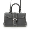 デルヴォー Delvaux ブリヨン イーストウエスト カーフレザー ミニ 2way ハンドバッグ グレー【中古】【正規品保証】