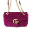 グッチ GUCCI GG マーモント ベロア チェーン ショルダーバッグ ピンク【中古】【正規品保証】