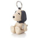 コーチ COACH PEANUTS スヌーピー コレクティブル レザー バッグチャーム キーホルダー ベージュ【中古】【正規品保証】