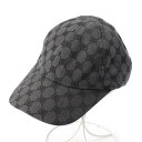 バレンシアガ BALENCIAGA グッチ ハッカープロジェクト キャンバス ロゴ ベースボール キャップ 680717 ブラック L【中古】【正規品保証】