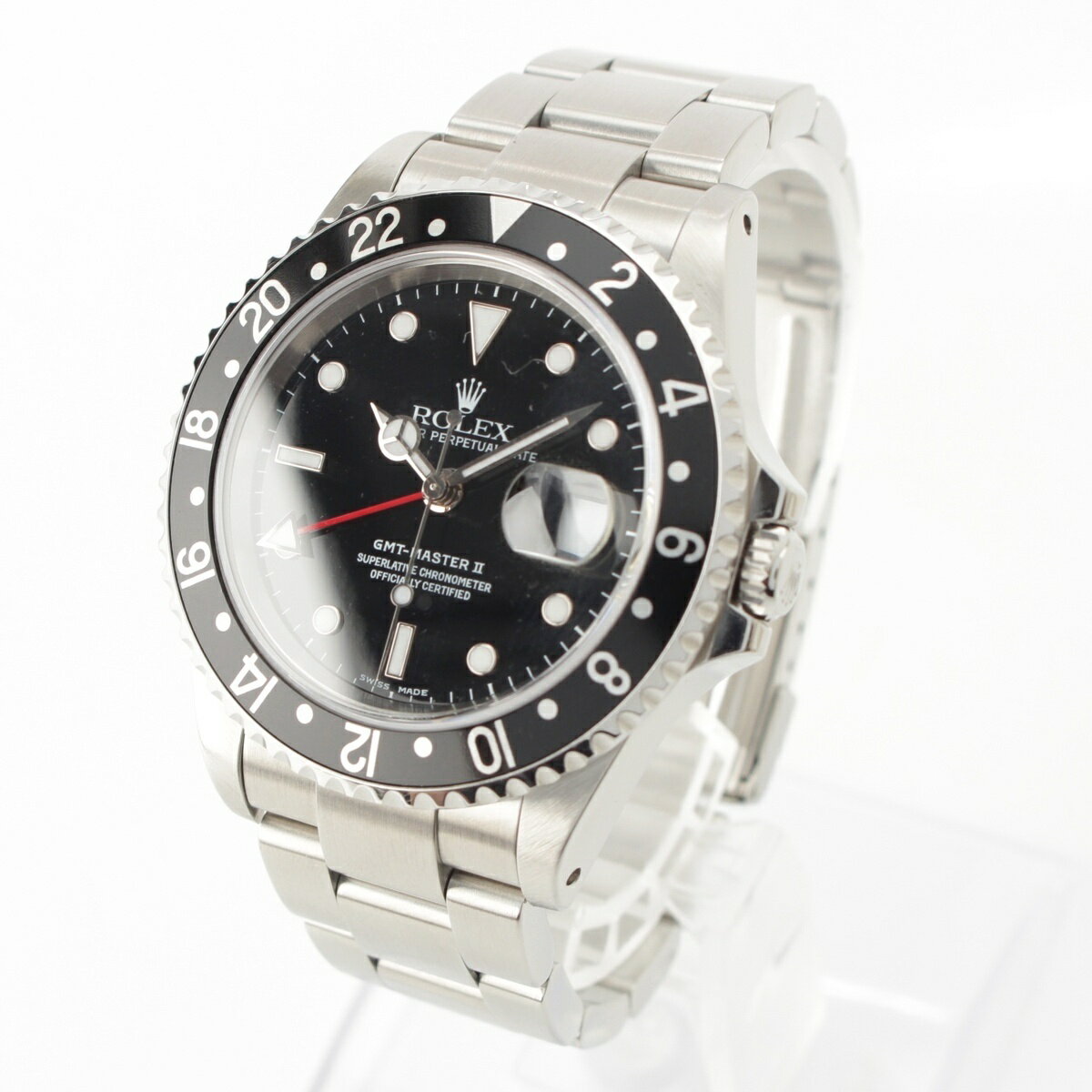 ロレックス ROLEX GMTマスター2 ウォッチ 腕時計 黒文字盤 16710 シルバー【中古】【正規品保証】