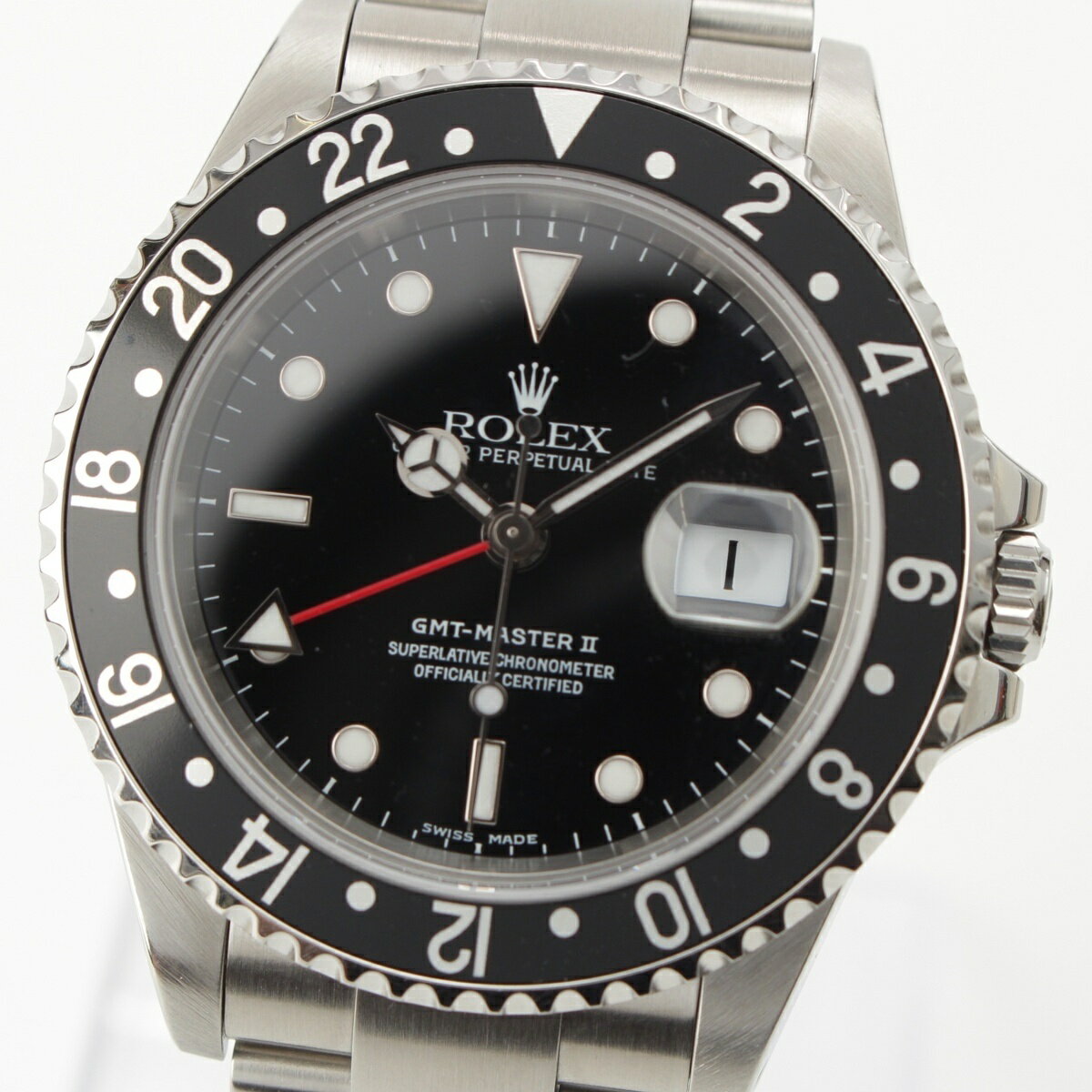 ロレックス ROLEX GMTマスター2 ウォッチ 腕時計 黒文字盤 16710 シルバー【中古】【正規品保証】