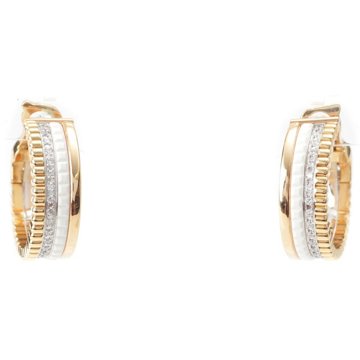 ブシュロン Boucheron キャトル ホワイト フープ ピアス ジュエリー JCO01469 ゴールド 12.1g【中古】【正規品保証】のサムネイル