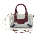 バレンシアガ BALENCIAGA ザ・ドラム レザー 2WAY ショルダー ハンドバッグ 232732 ブルー系 マルチカラー【中古】【正規品保証】