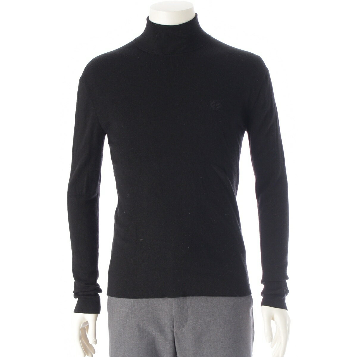 ロエベ LOEWE ウール アナグラム タートルネック ニット セーター トップス ブラック M【中古】【正規品保証】(4)