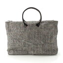 ミュウミュウ MIUMIU 90s ウール アーカイブ ツイード ウール ラメ ニットハンドル ハンドバッグ ブラック グレー【中古】【正規品保証】