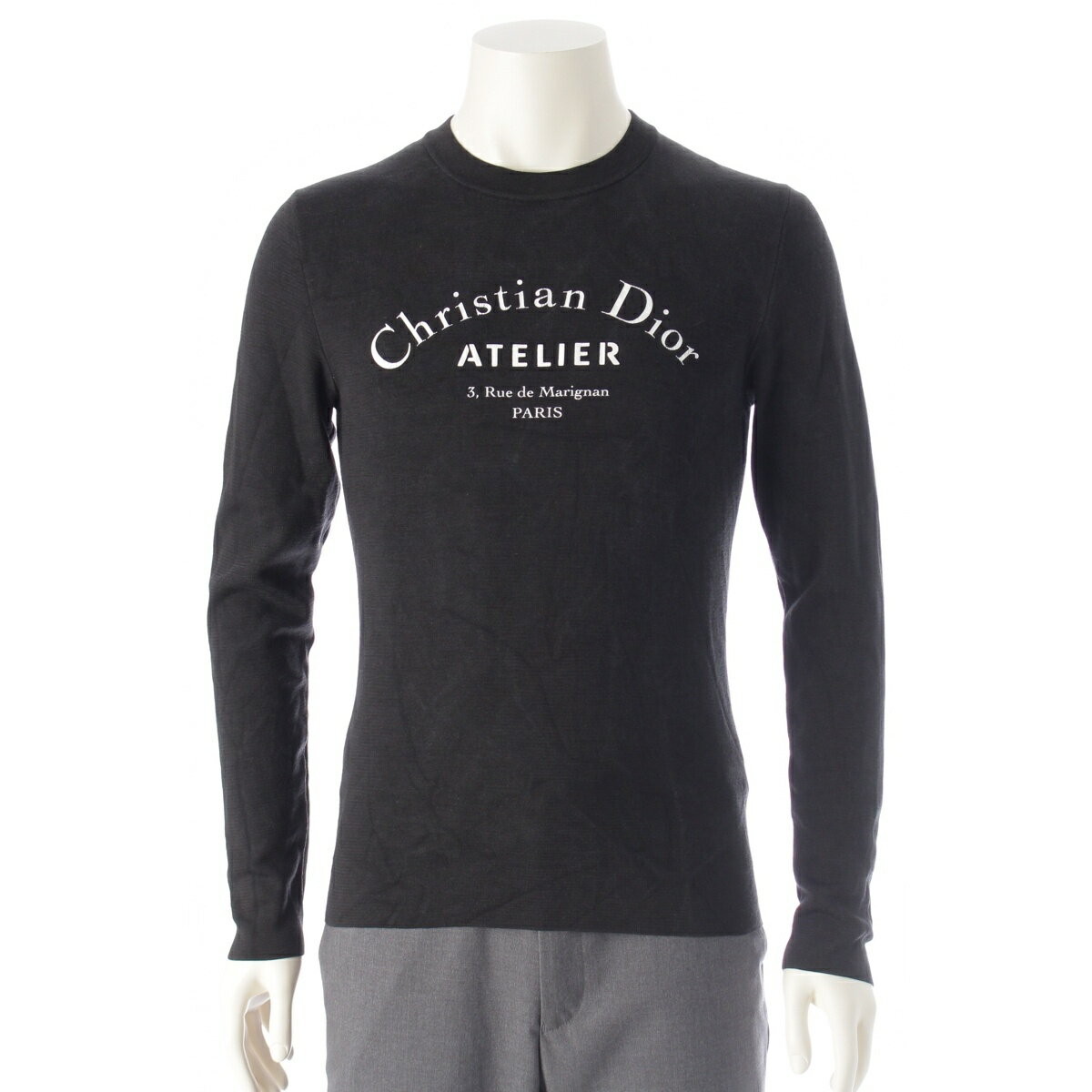 ディオール・オム DIOR HOMME 18年 シルク混 ウール アトリエロゴ トレーナー スウェット トップス 863..