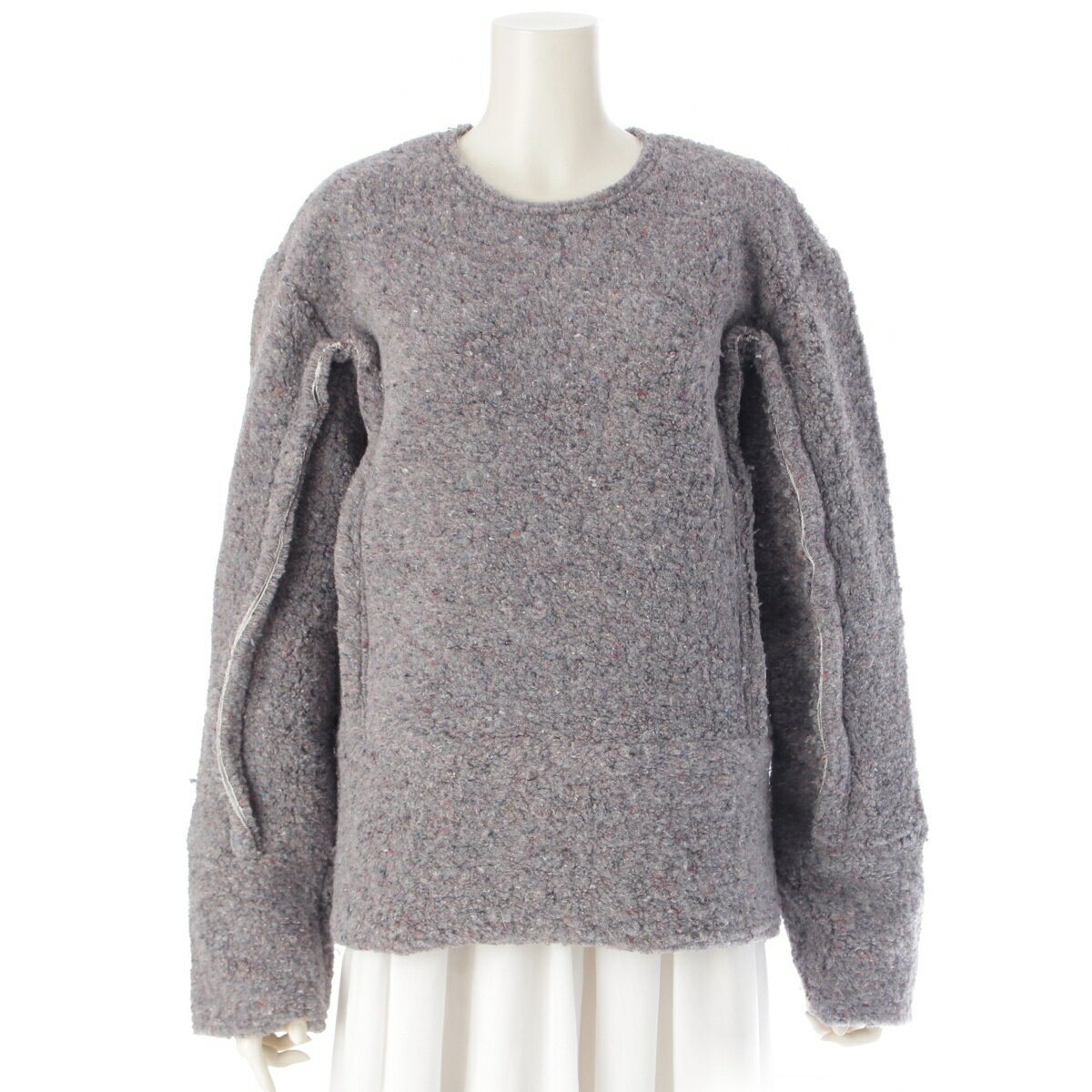 コムデギャルソン COMME des GARCONS AD2022 フェルト ボンディング デザイン プルオーバー ニット GJ-T025 グレー M【中古】【正規品保証】のサムネイル