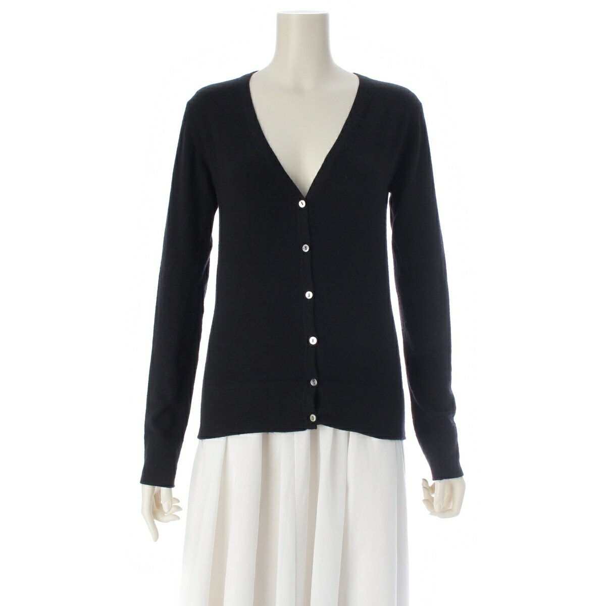 乐天商城 - ジルサンダー JIL SANDER カシミヤ シェルボタン ニット カーディガン トップス ブラック M【中古】【正規品保証】
