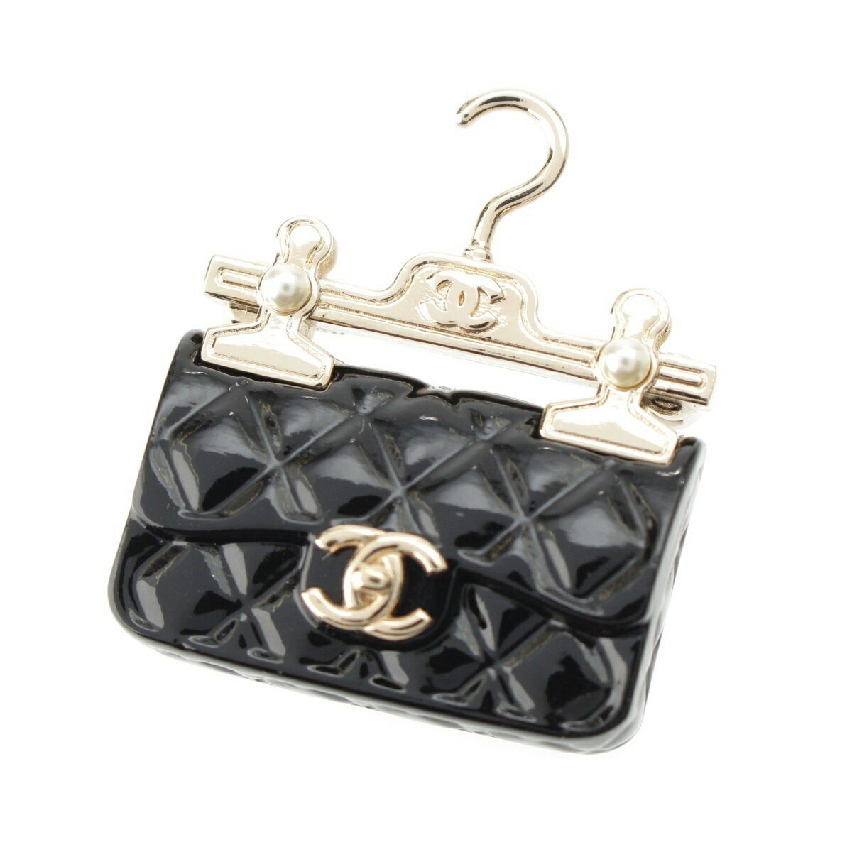 シャネル CHANEL B23C メタル レジン コスチュームパール マトラッセ バッグ ハンガー ココマークj ブ..