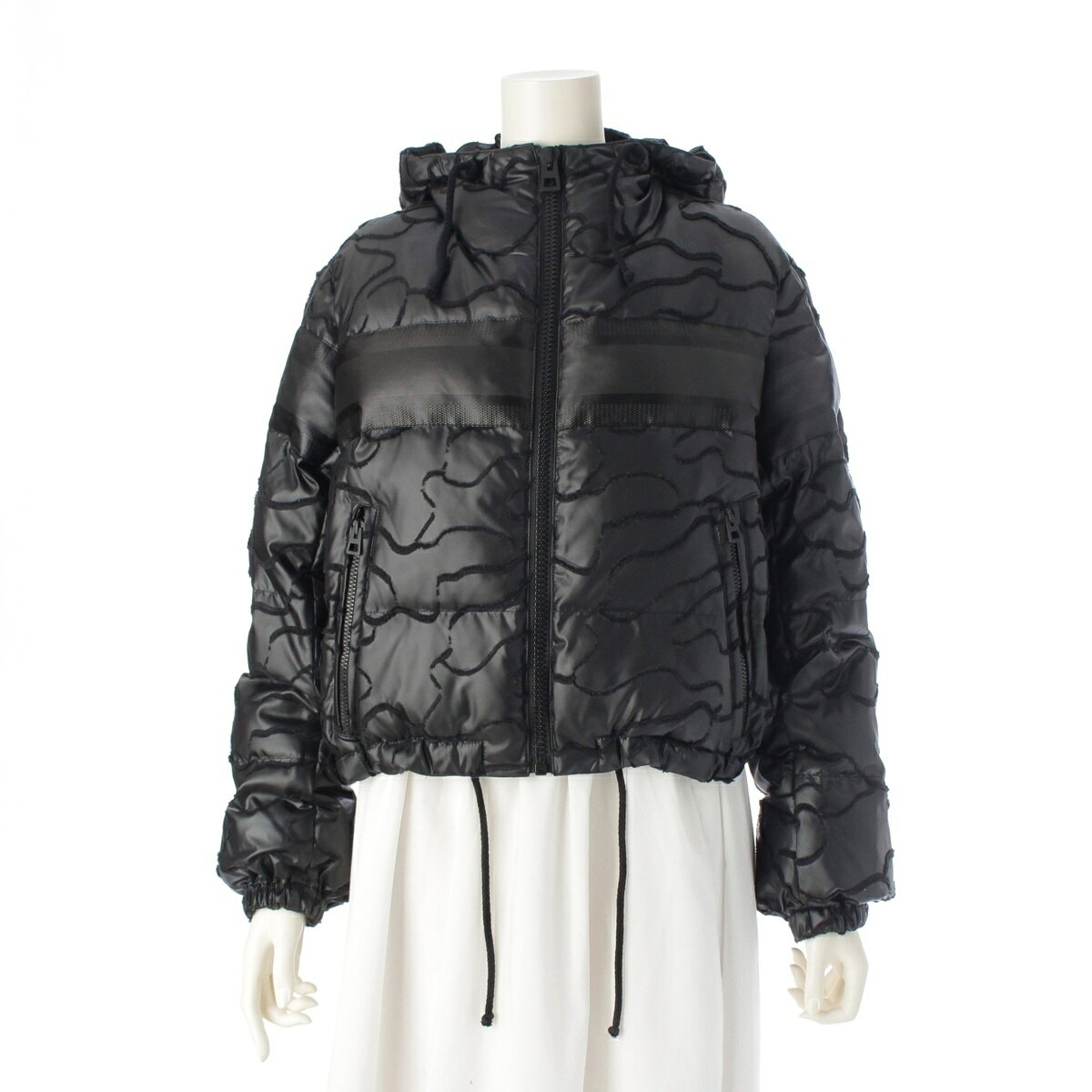 乐天商城 - ディオール Dior 21AW クロップド 中綿 フード パファー ジャケット 147C21A2968 ブラック XS【中古】【正規品保証】