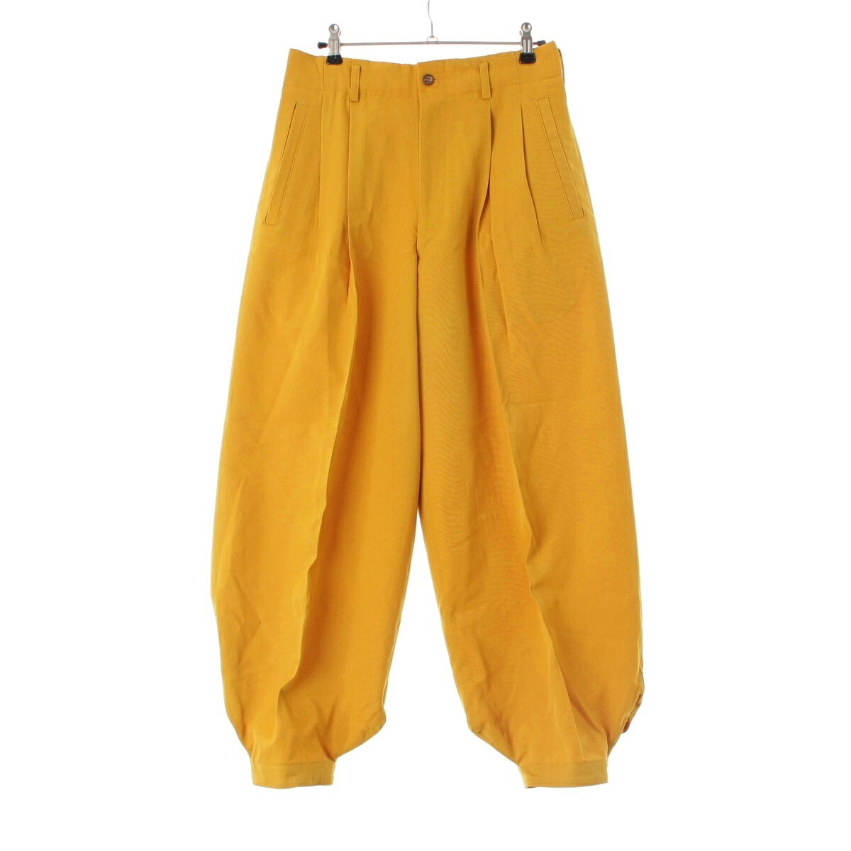 乐天商城 - コムデギャルソンオムプリュス COMME des GARCONS HOMME PLUS 90SS AD1989 ウール 2タック デザイン ワイド パンツ ボトムス PP-11007S イエロー系 S【中古】【正規品保証】