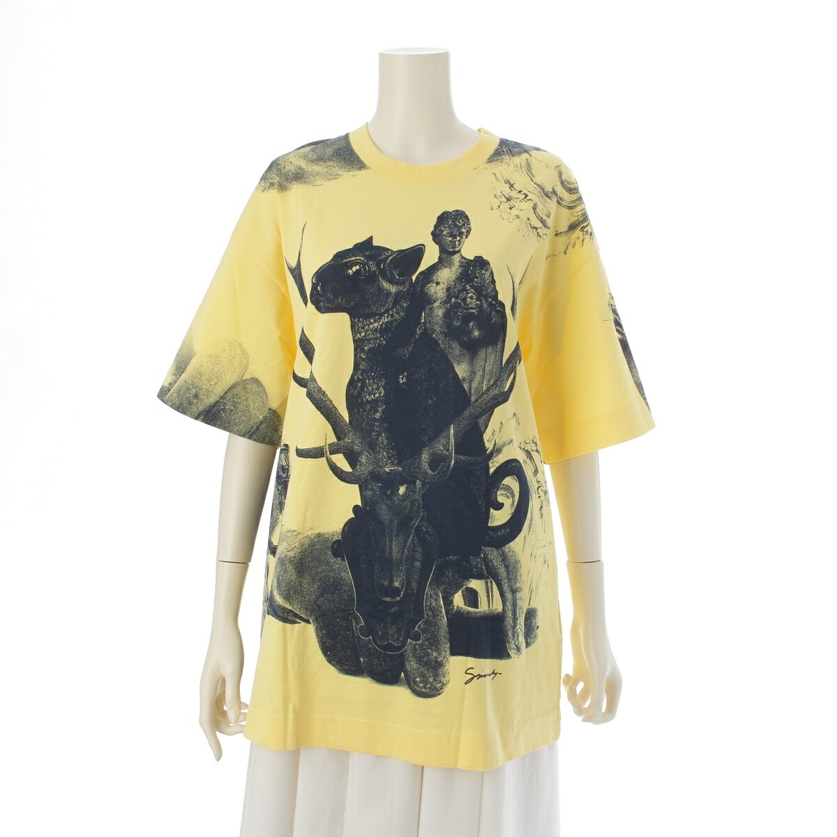乐天商城 - ジバンシー Givenchy 25SS HUBERT OBJECTS コットン 半袖Tシャツ トップス イエロー M【中古】【正規品保証】